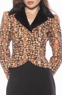 Alexia Admor Sabrina Leopard Faux Fur Notch Collar Blazer