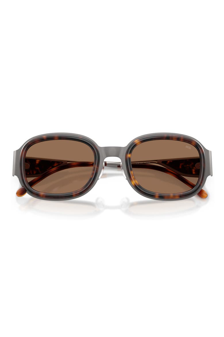 49mm Small Square Sunglasses, Alternate, color, BRUSHED GUNMETAL / DARK BROWN