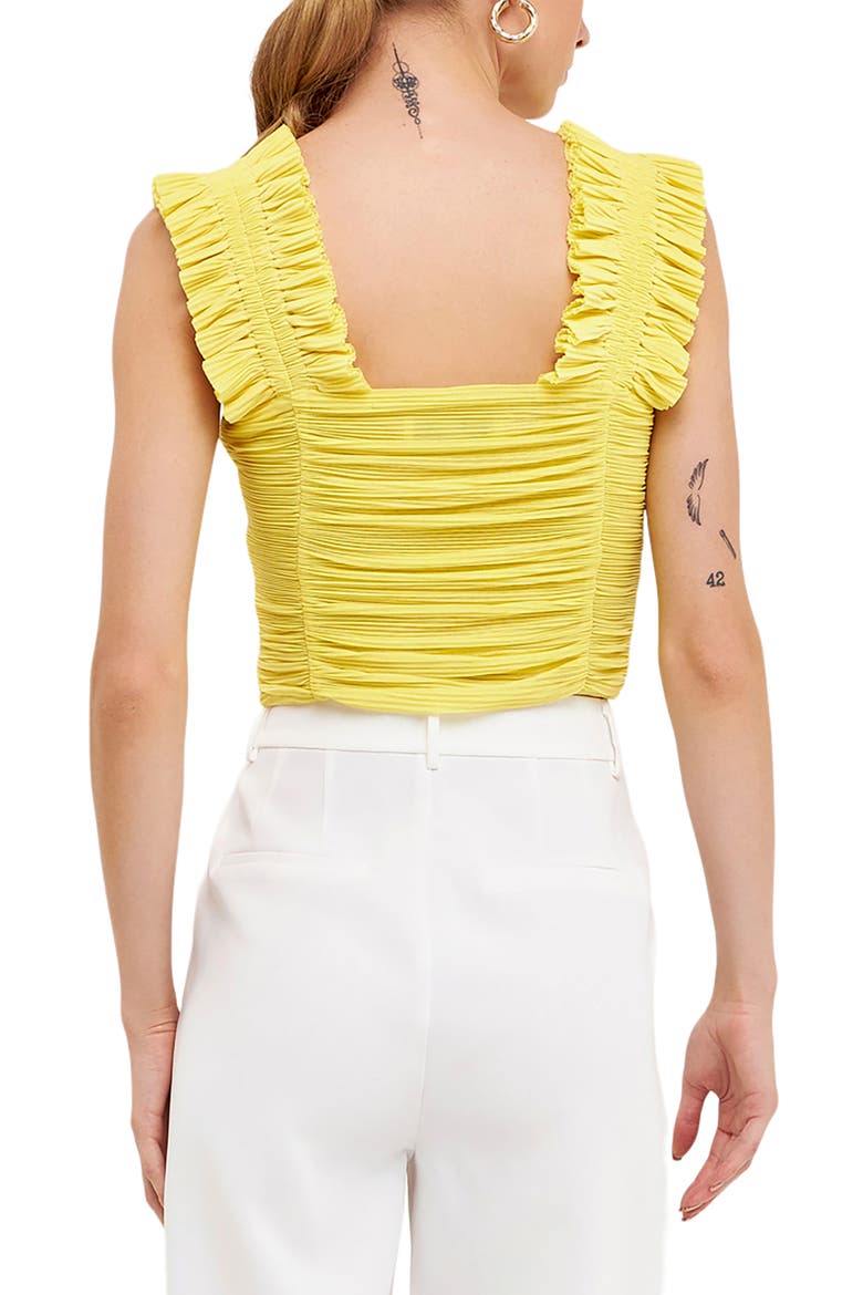 Ruffle Pleat Crop Tank, Alternate, color, YELLOW