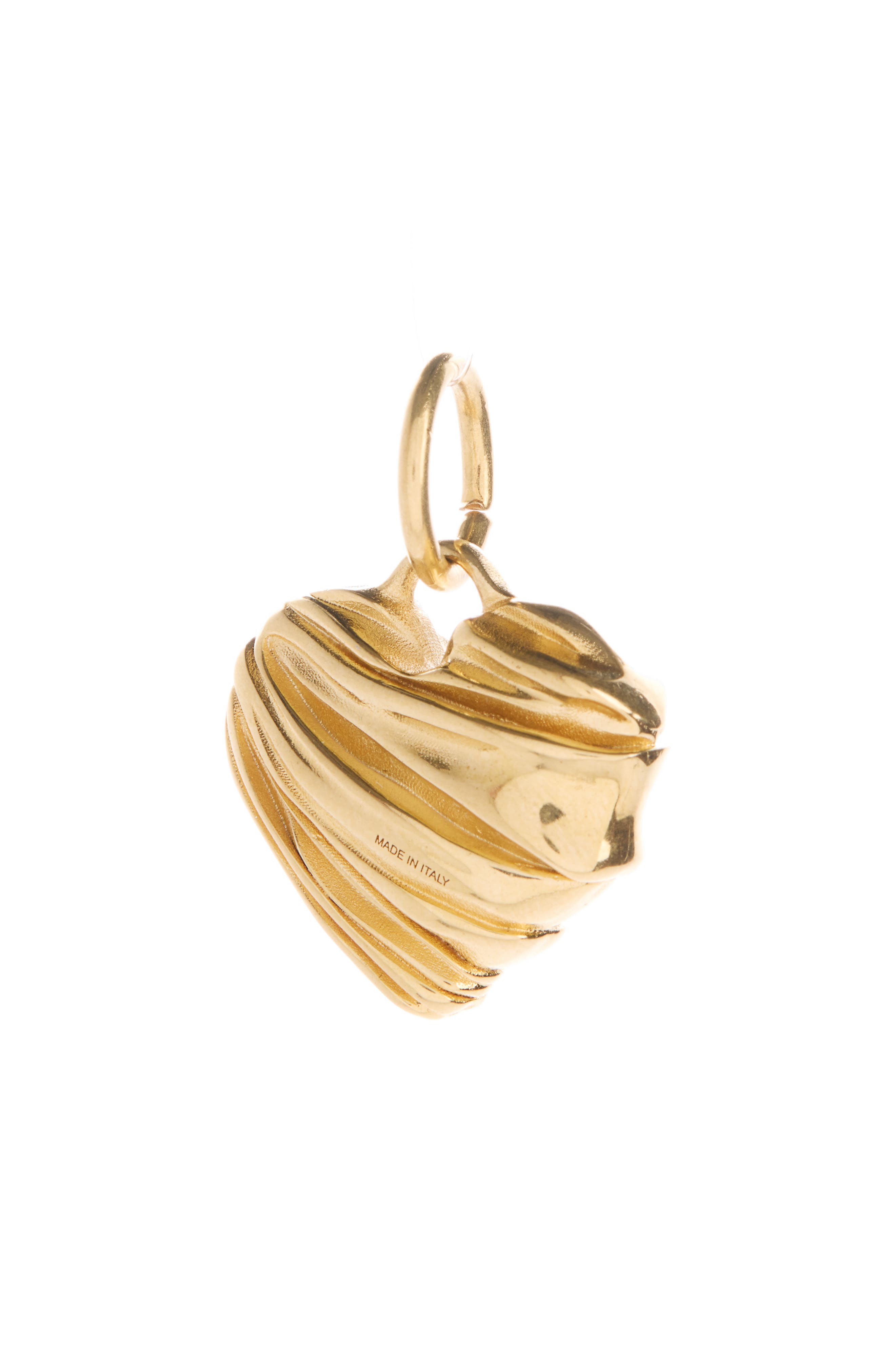 Chloé Logo Heart Charm, Alternate, color, Gold Color