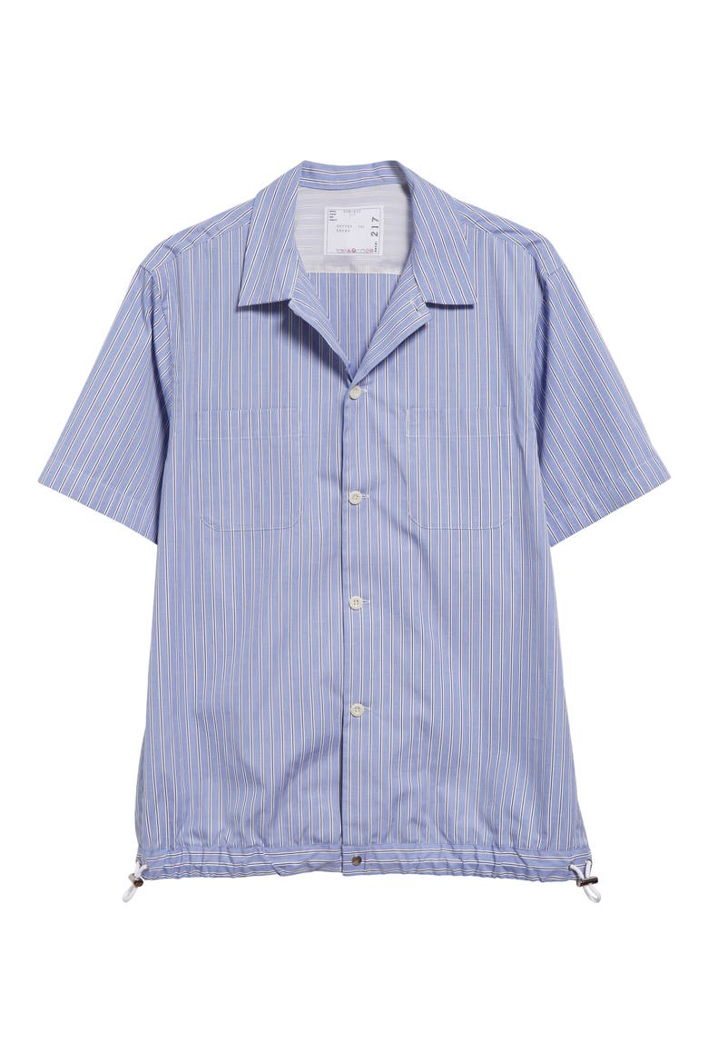 Stripe Cotton Poplin Camp Shirt, Alternate, color, BLUE STRIPE