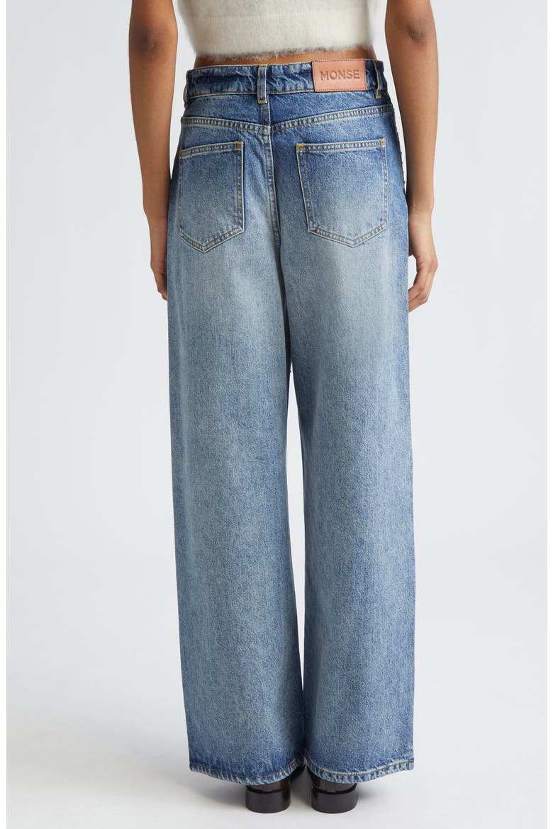 Crystal Embelished Wide Leg Jeans, Alternate, color, INDIGO