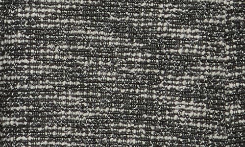Connected Apparel Short Sleeve Bouclé A-line Dress In Black