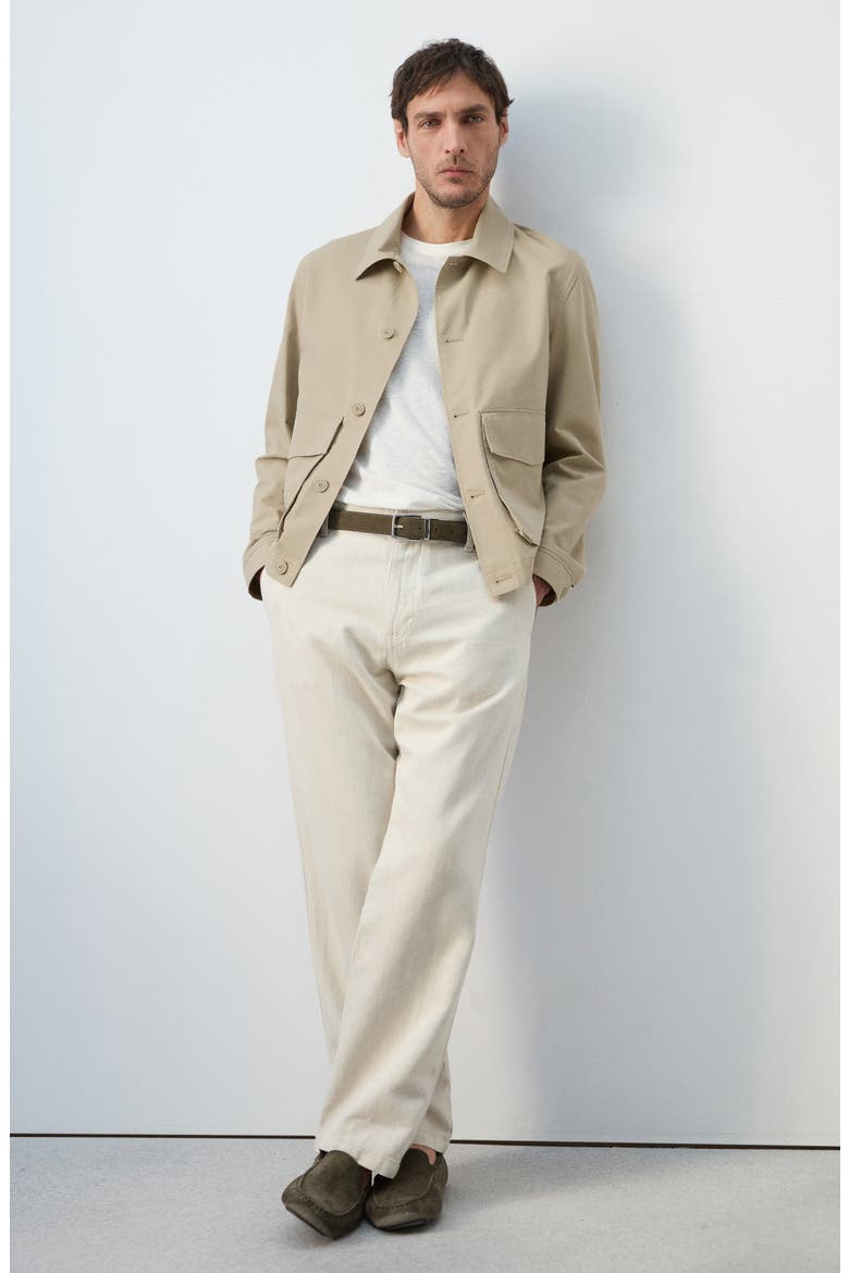 Cotton Blend Jacket, Alternate, color, BEIGE