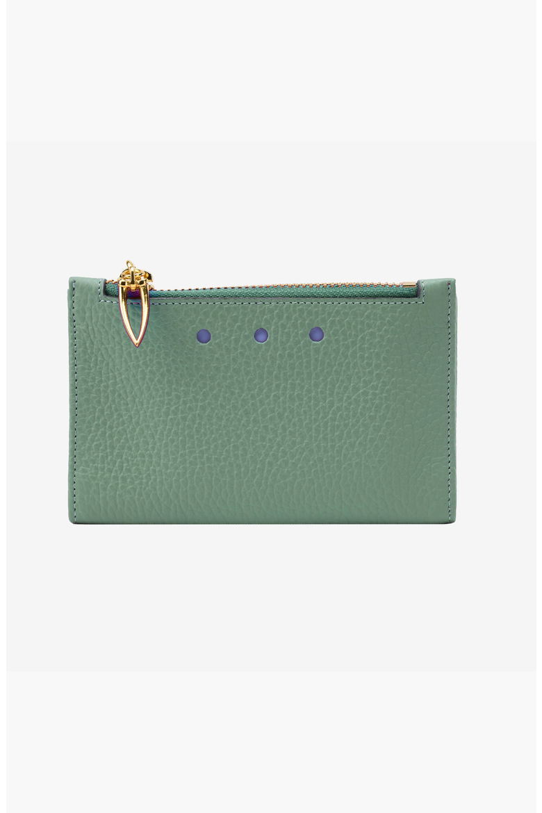 Ascot Slim Card Case with Zip Coin Pocket, Main, color, Sage