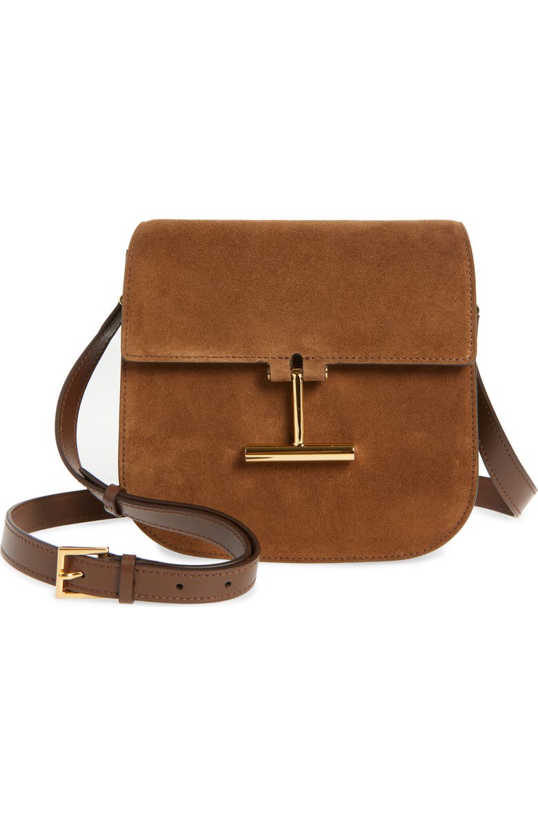 TOM FORD Mini Tara Suede Crossbody Bag, Main, color,