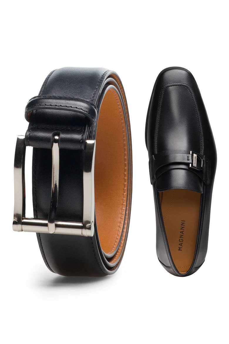 Carbon Leather Belt, Alternate, color, BLACK