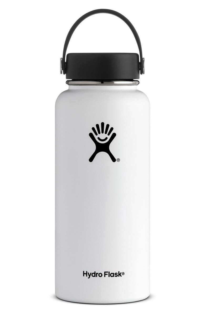Hydro Flask 32-Ounce Wide Mouth Cap Water Bottle, Main, color, White