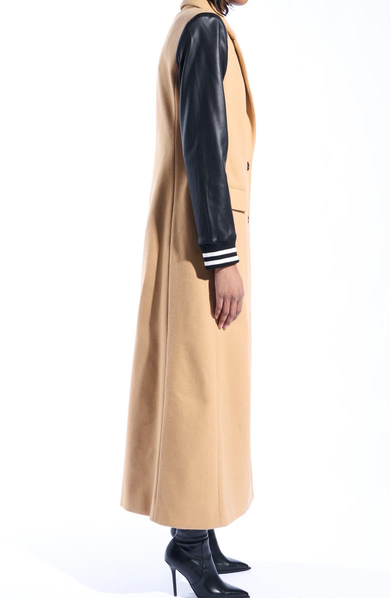 AZALEA WANG New York Mixed Media Coat, Alternate, color, Tan Multi