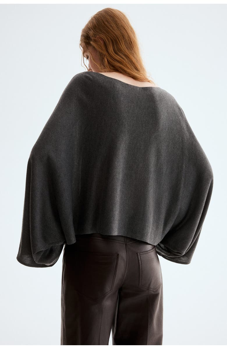 H&M Oversized Top, Alternate, color, Dark Gray Melange