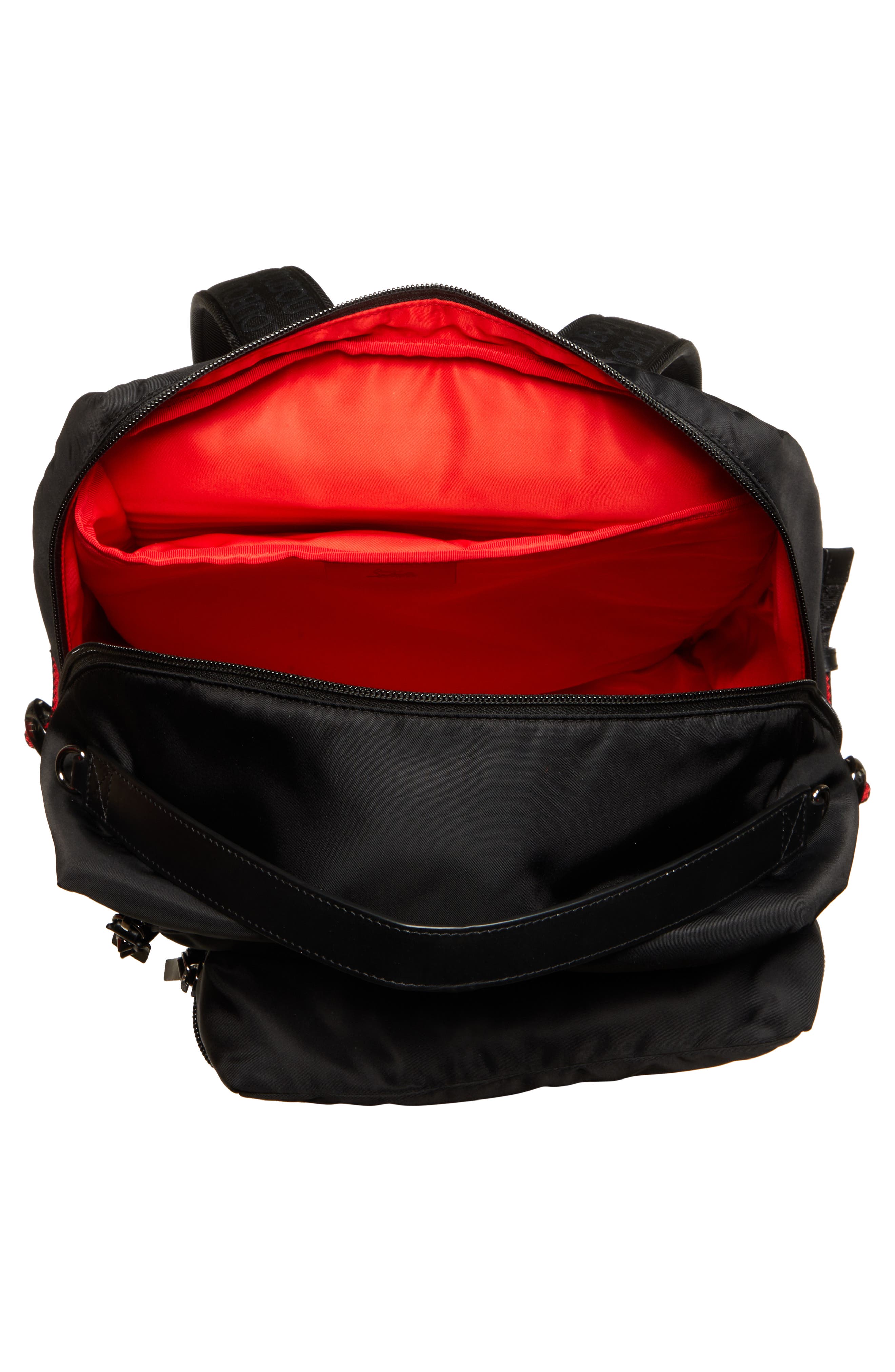 Christian Louboutin Loubideal Canvas & Rubber Backpack, Alternate, color, 