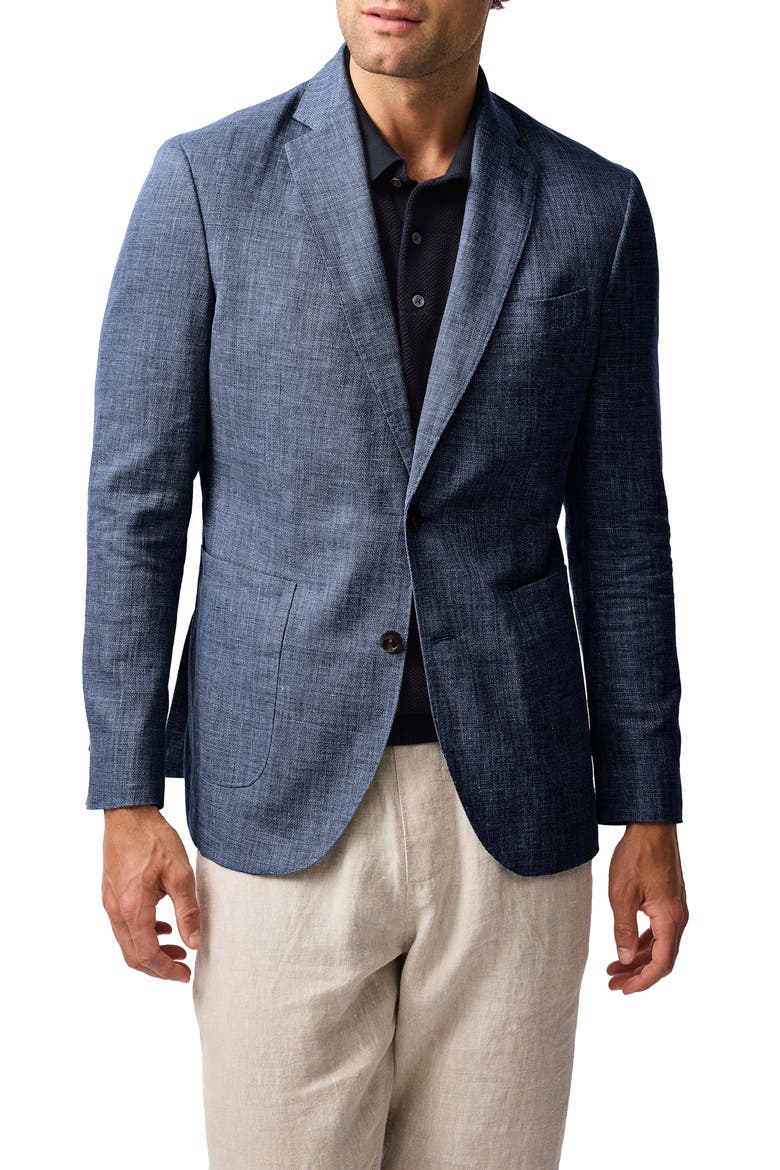 Greerton Linen & Cotton Sport Coat, Main, color, INDIGO