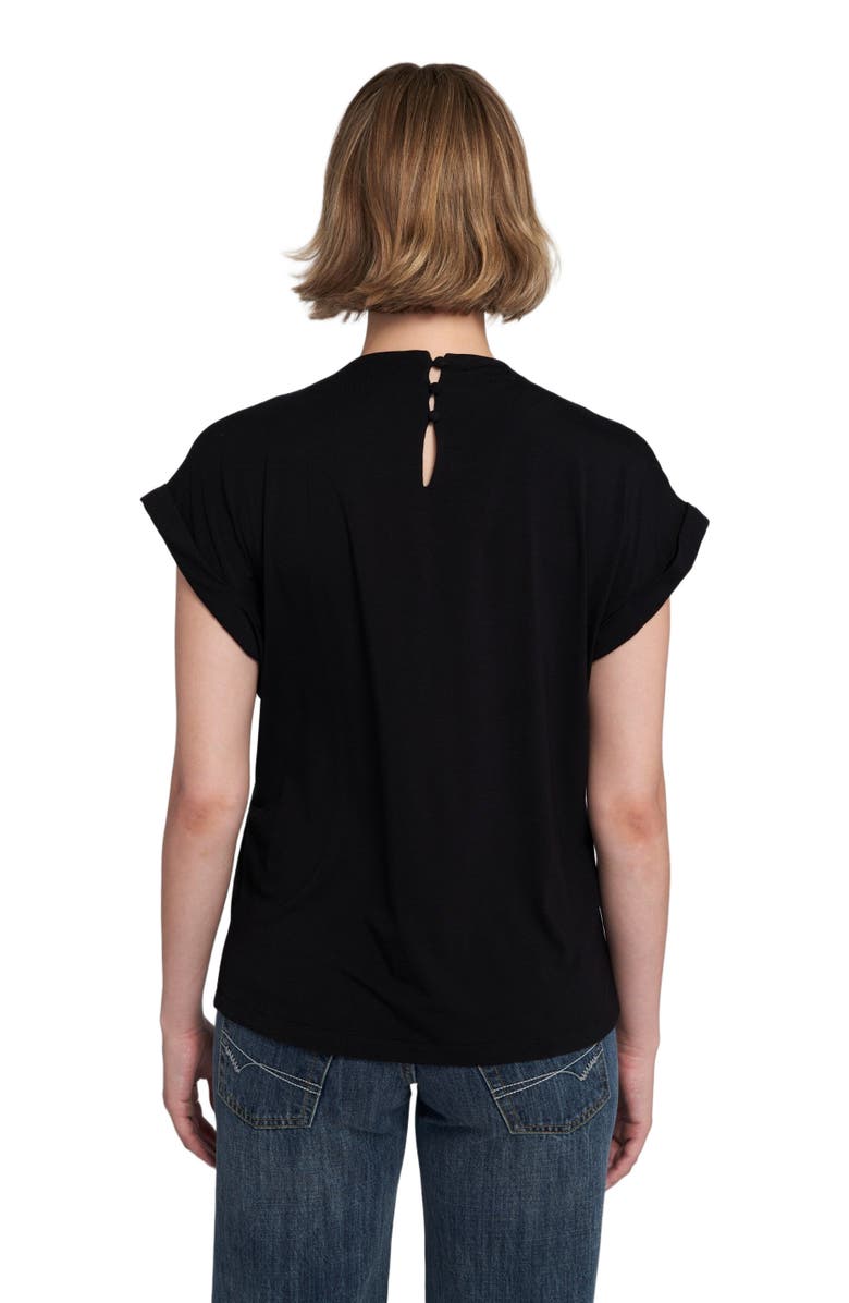 ELLE Collection Necklace Embellished Top, Alternate, color, Black