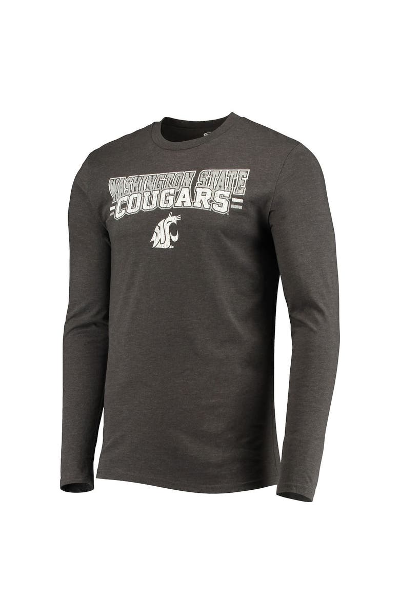 CONCEPTS SPORT Men's Concepts Sport Crimson/Heathered Charcoal Washington State Cougars Meter Long Sleeve T-Shirt & Pants Sleep Set, Alternate, color, Crimson