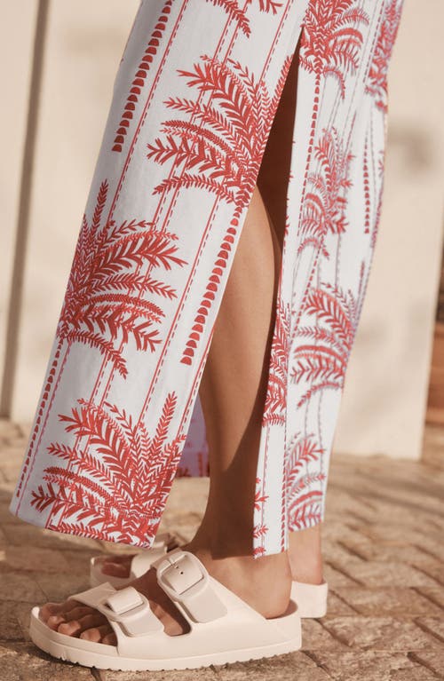 Next Palm Tree Print Cotton Maxi T-shirt Dress In Multi