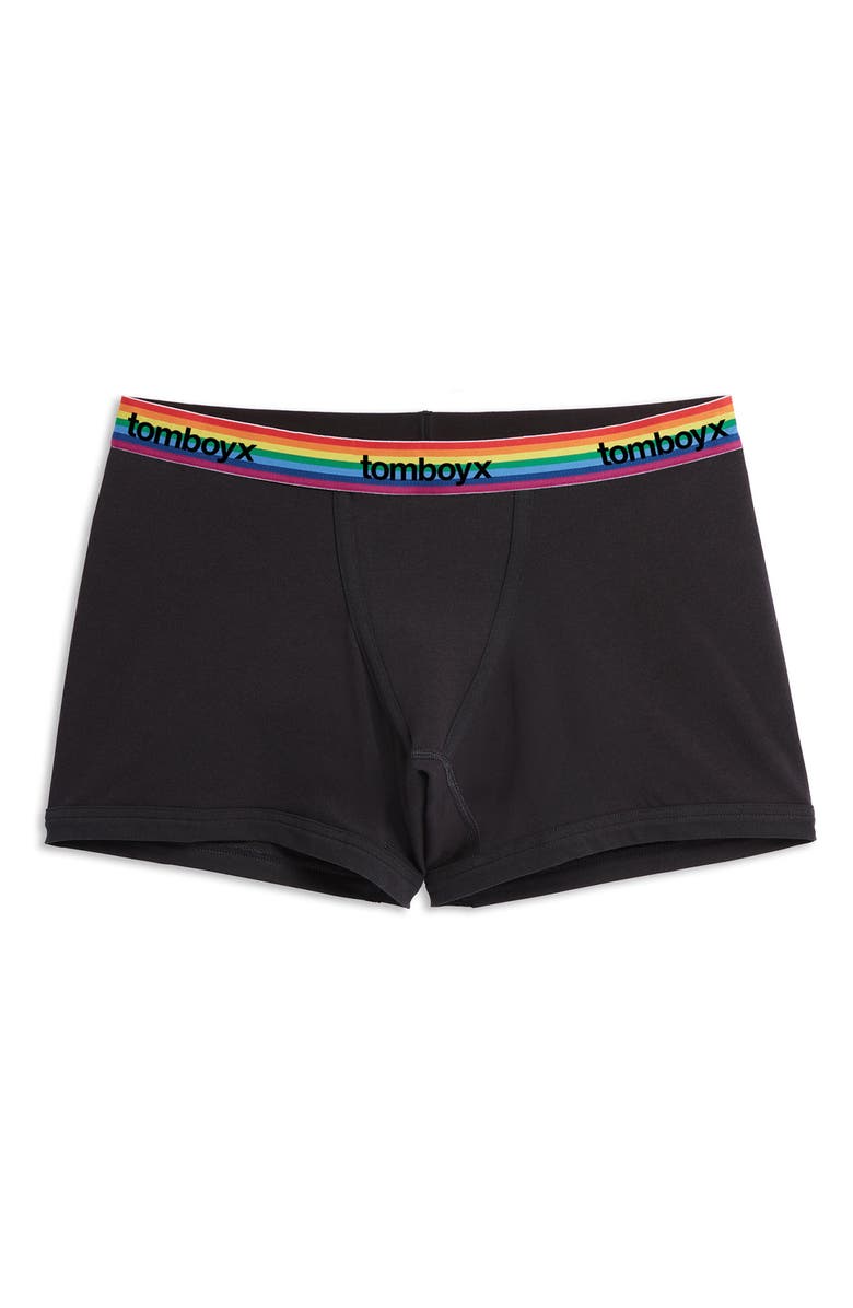 TomboyX 4.5-Inch Trunks, Main, color, Black Rainbow Logo