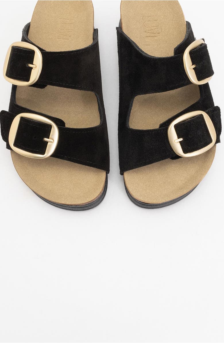 Forever & Always Shoes Harbor Suede Leather Two-Strap Sandal, Alternate, color,