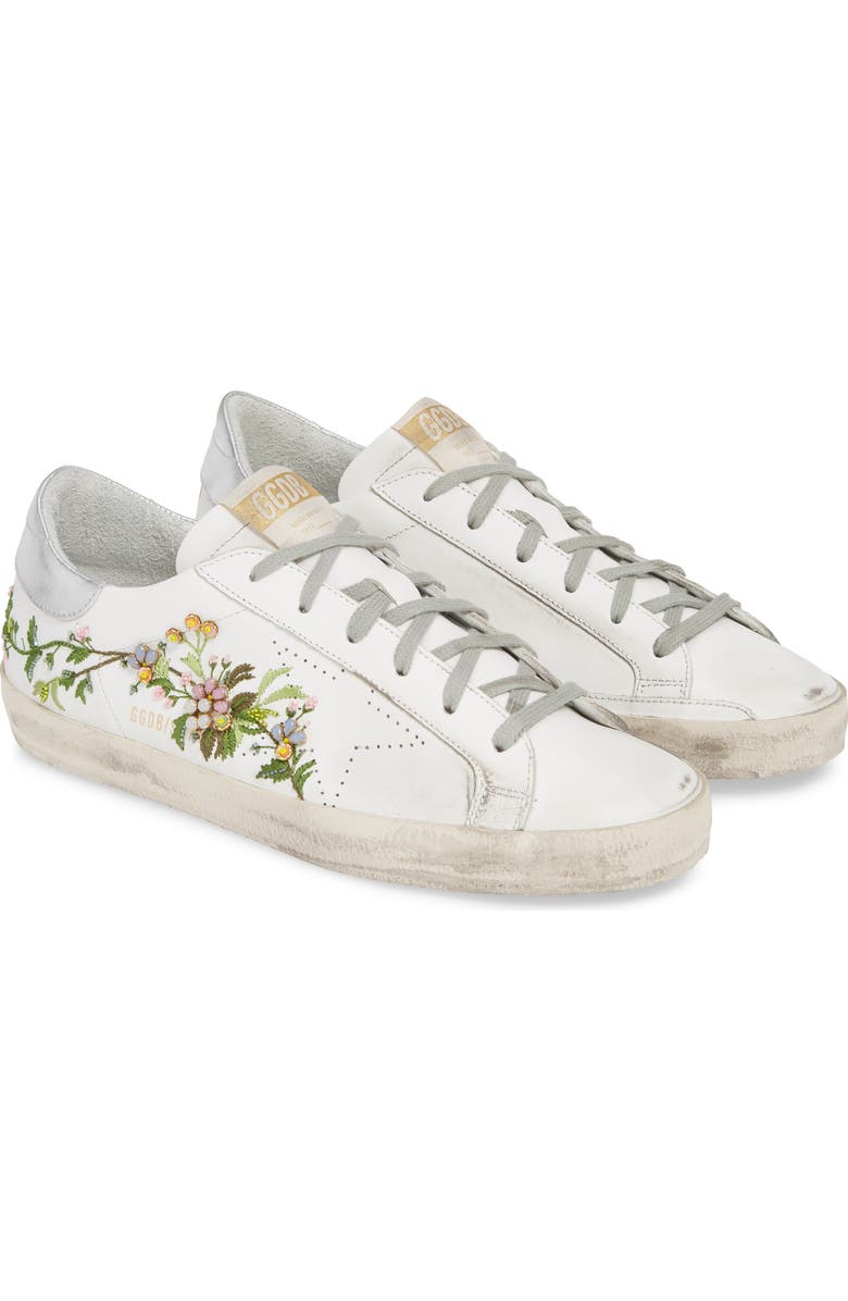 Golden Goose Superstar Embellished Floral Sneaker, Main, color,