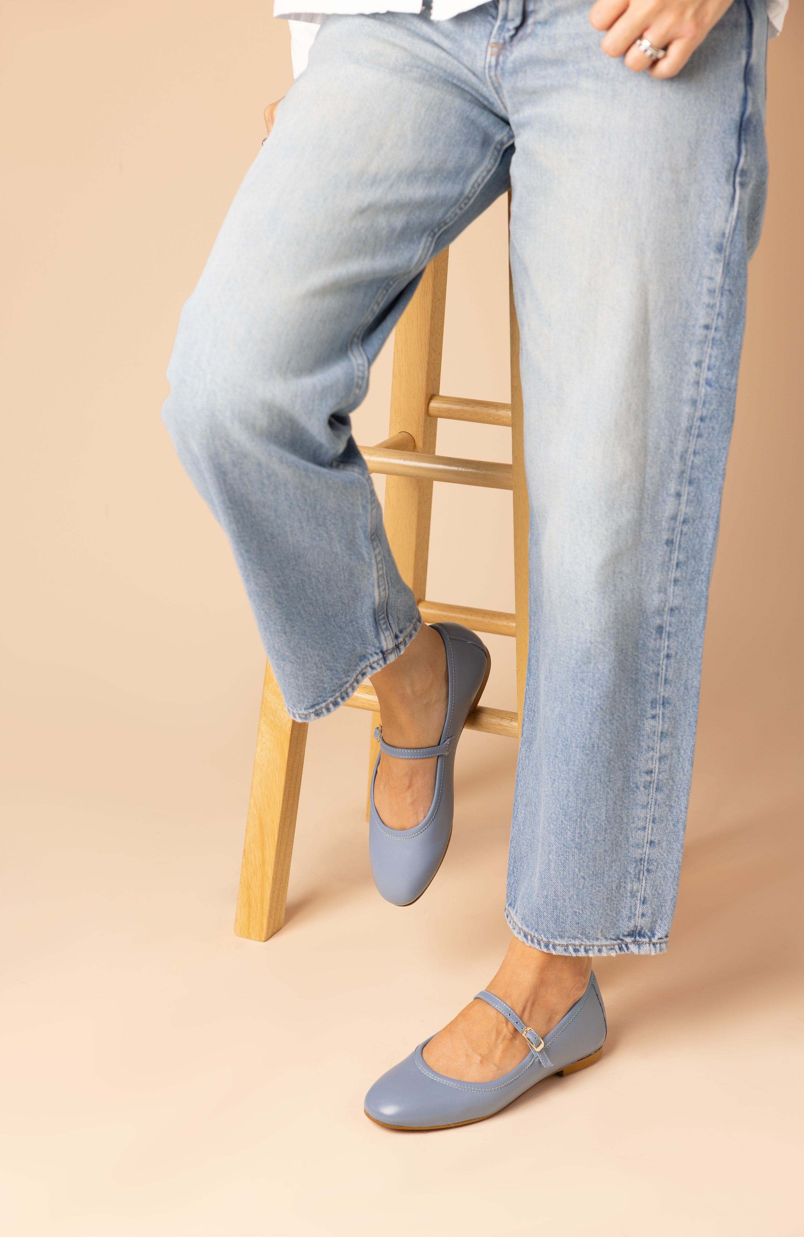 Menina Step Boheme Leather Mary Jane Flat, Alternate, color, Twilight Blue