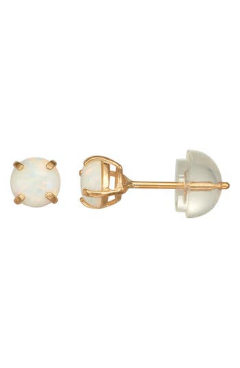 Fzn Gemstone Stud Earrings In White
