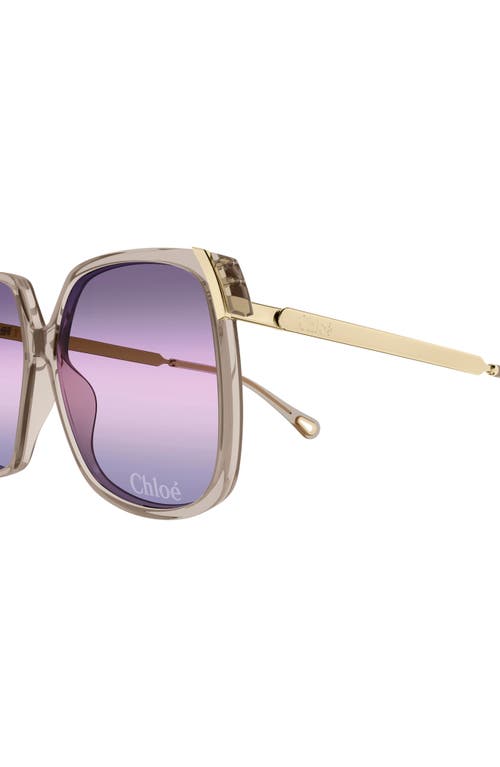 CHLOÉ CHLOÉ 60MM GRADIENT SQUARE SUNGLASSES