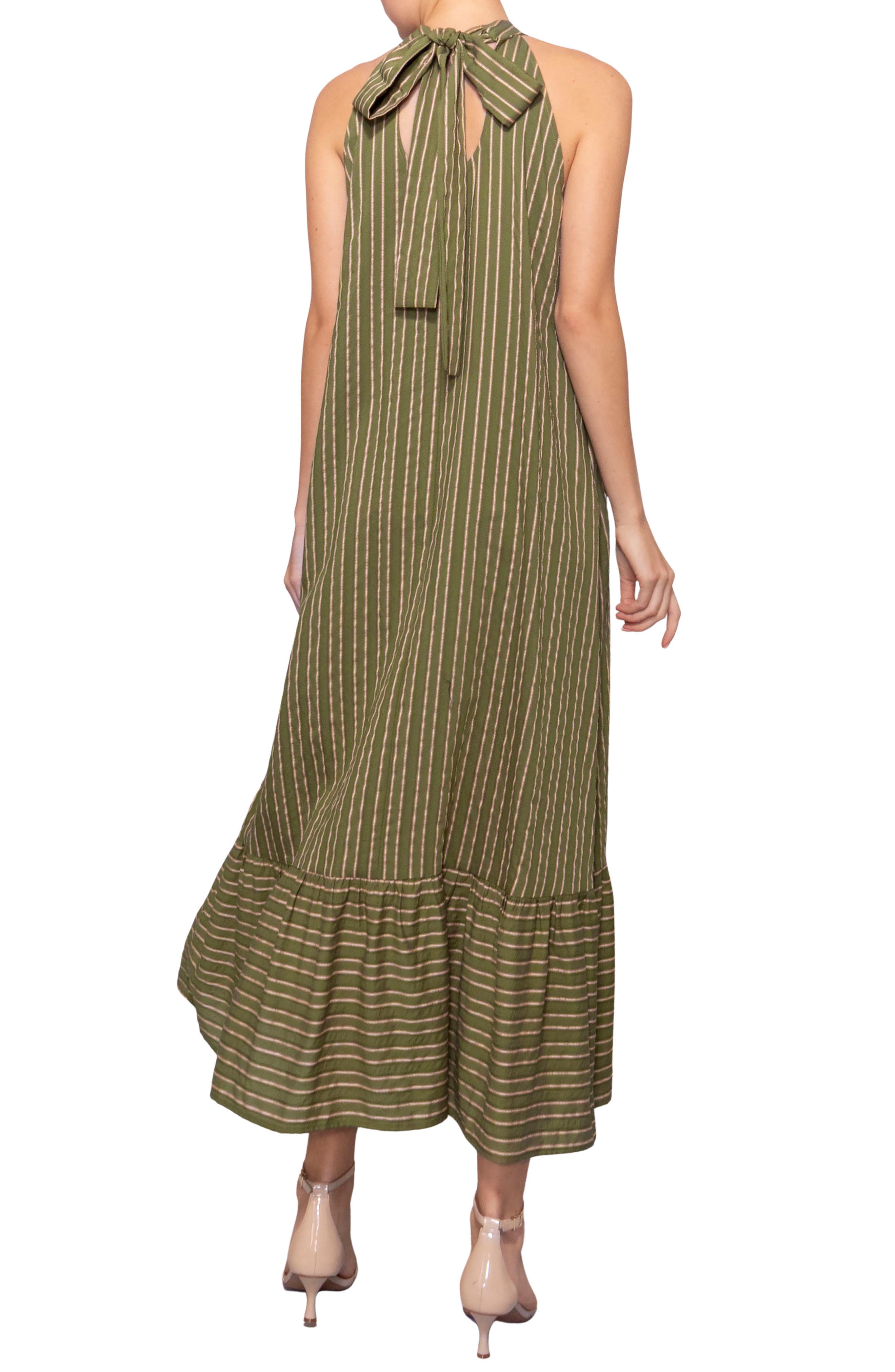 Stripe Mock Neck Maxi Sundress - image 2