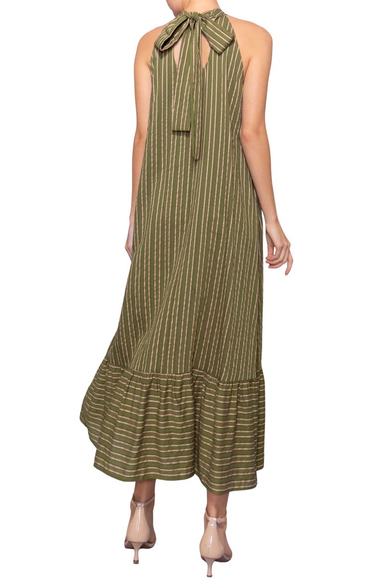 Stripe Mock Neck Maxi Sundress, Alternate, color, OLIVE STRIPE