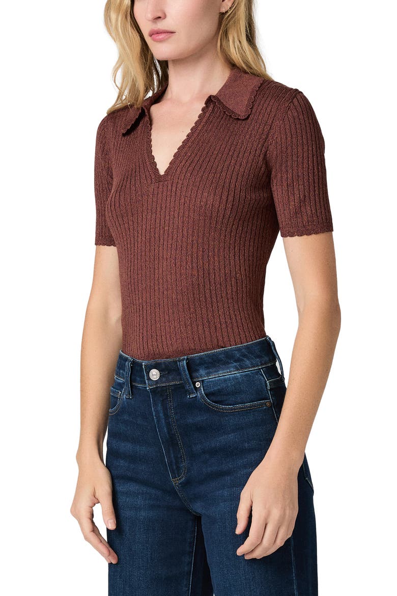 Una Rib Top, Alternate, color, GARNET MARL