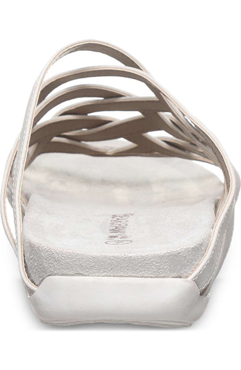 BEARPAW <p>Zinnia Faux Leather Slide Sandal (Women)</p>, Alternate, color, White
