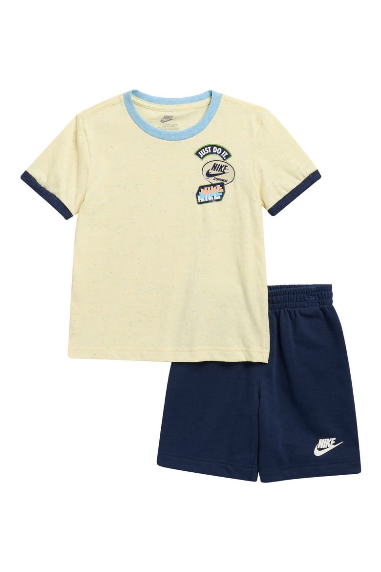 Kids' Sportswear Jersey Graphic T-Shirt & French Terry Shorts Set, Main, color, MIDNIGHT NAVY