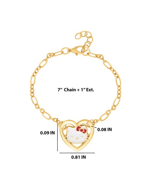 Hello Kitty Heart Link Bracelet In Gold