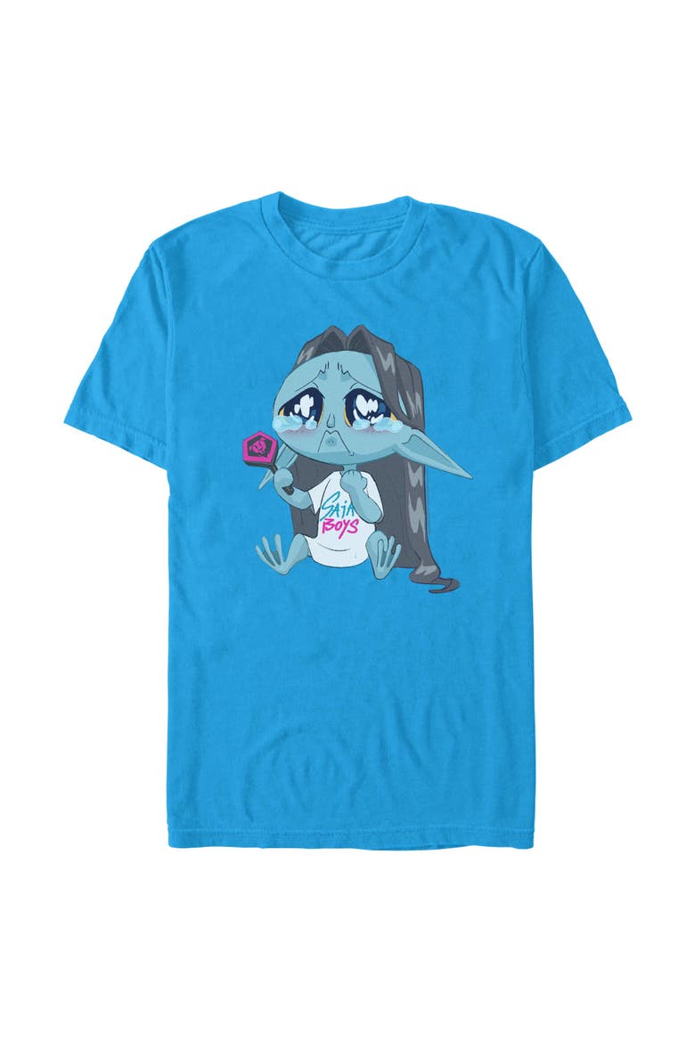 Men's KPop Demon Hunters Chibi Crying Fan  Graphic T-Shirt, Main, color, Sapphire