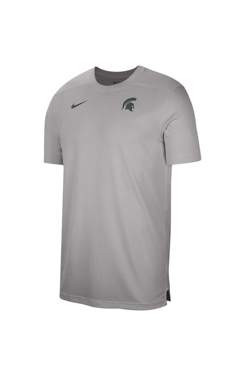 Nike Men's Nike  Heather Gray Michigan State Spartans Sideline Coaches Performance Top, Alternate, color, Gray