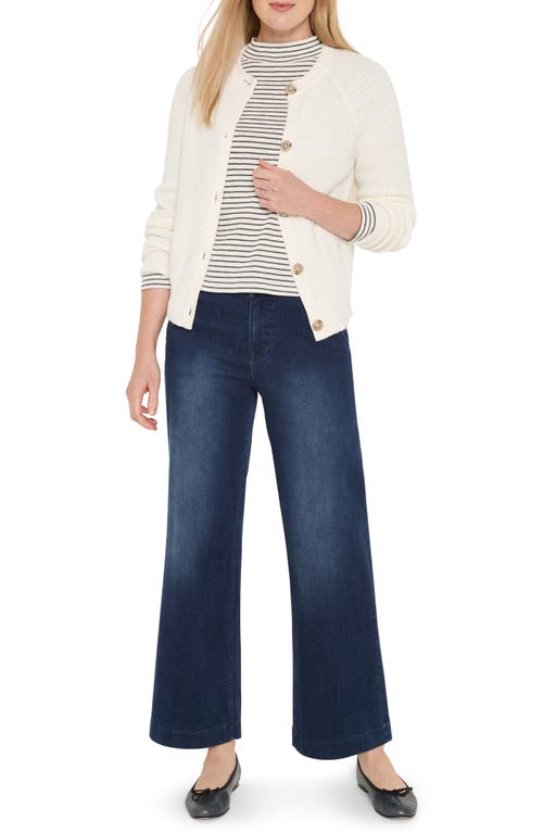 Nzt By Nic+zoe Stripe Long Sleeve Mock Neck T-shirt In Multi