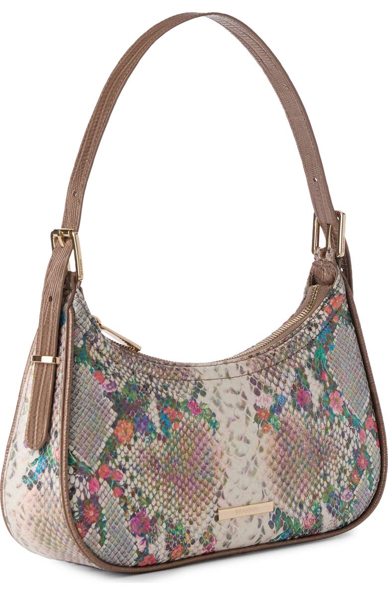 Brahmin Kyrie Croc Embossed Leather Shoulder Bag, Alternate, color,