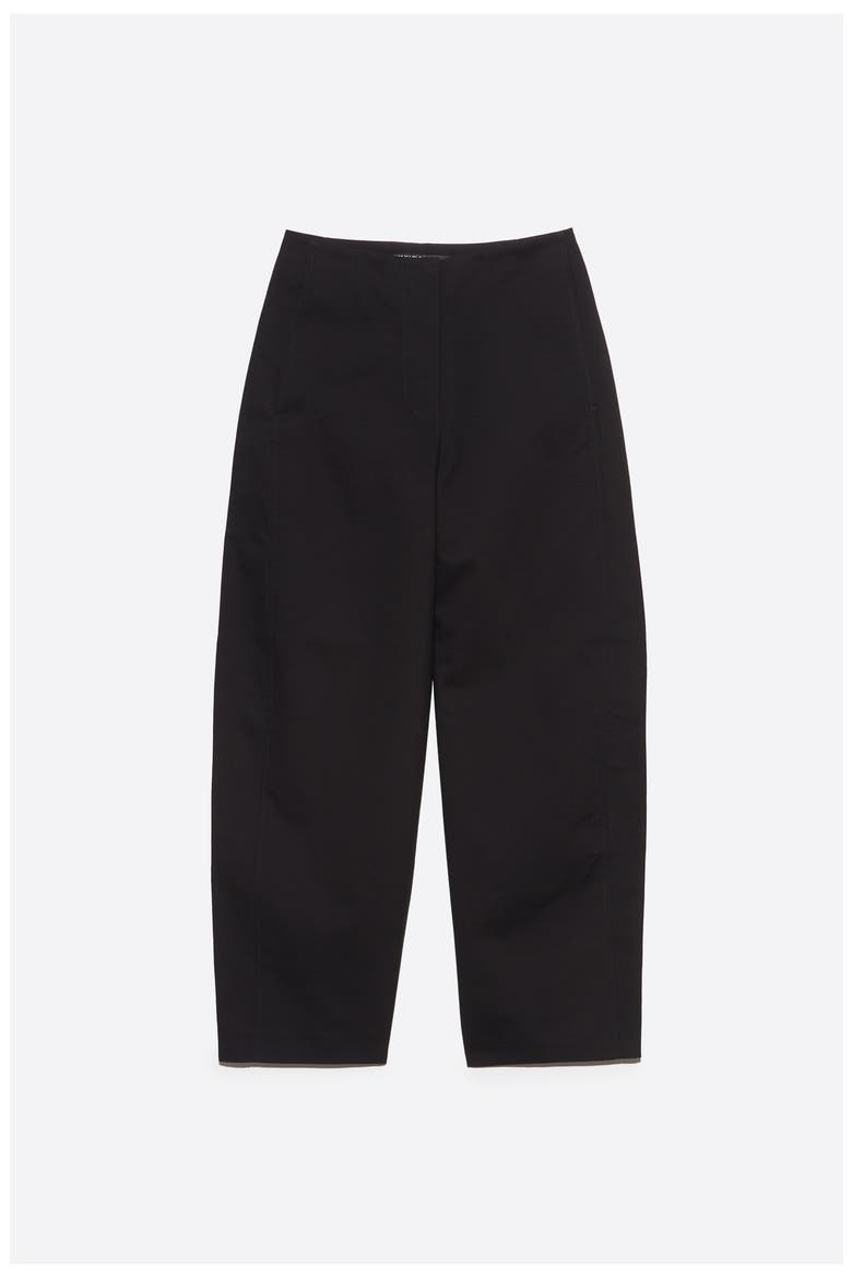 Barrel Trousers with Decorative Stitching, Alternate, color, BLACK