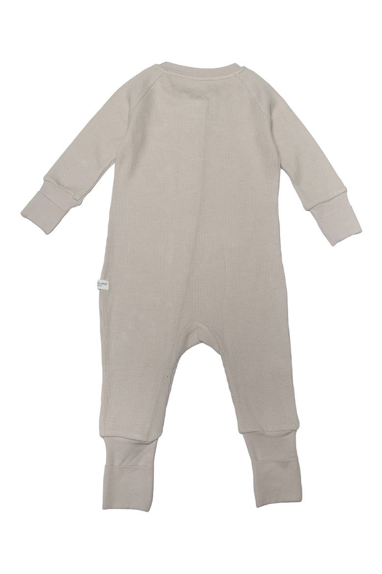 Waffle Knit Zip Romper, Alternate, color, SILVER BIRCH