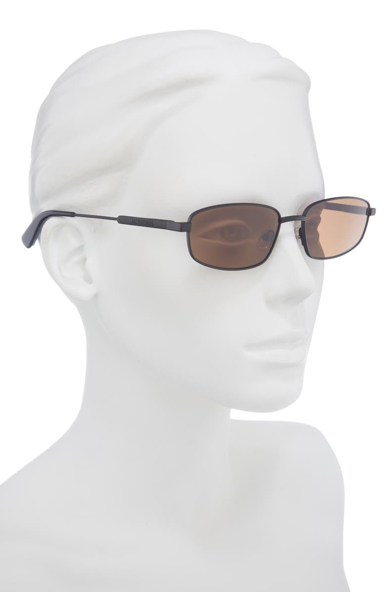 Jacquemus The Sera Aviator Sunglasses, Alternate, color, Matt Black/ Black/ Chocolate