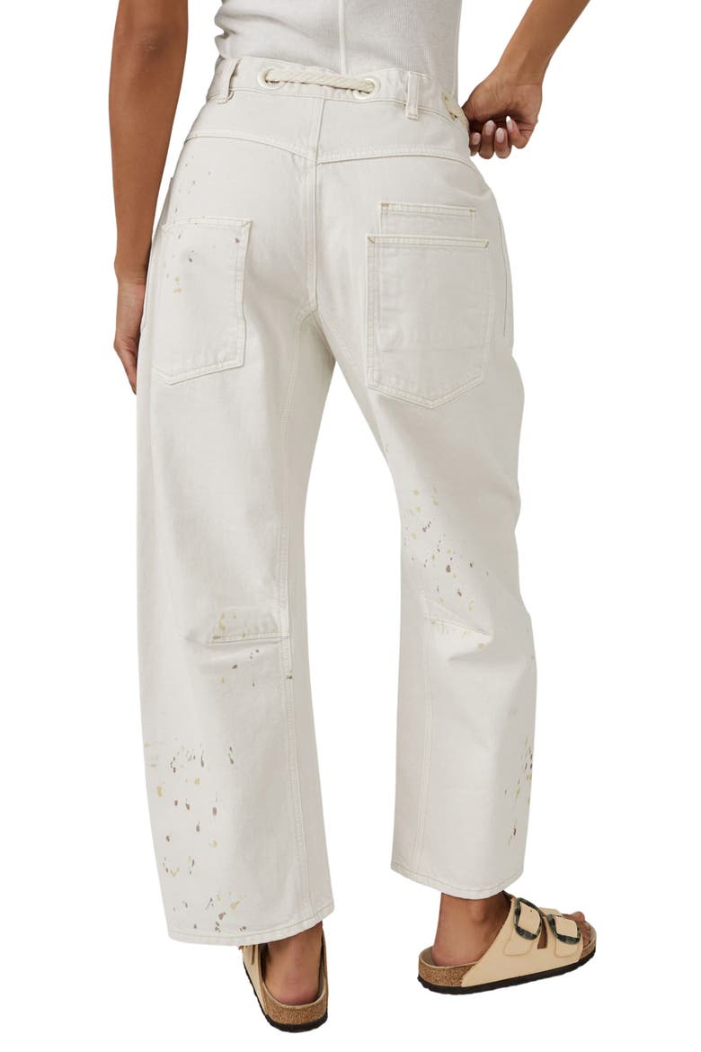 Moxie Paint Fleck Cotton Utility Pants, Alternate, color, WHITE
