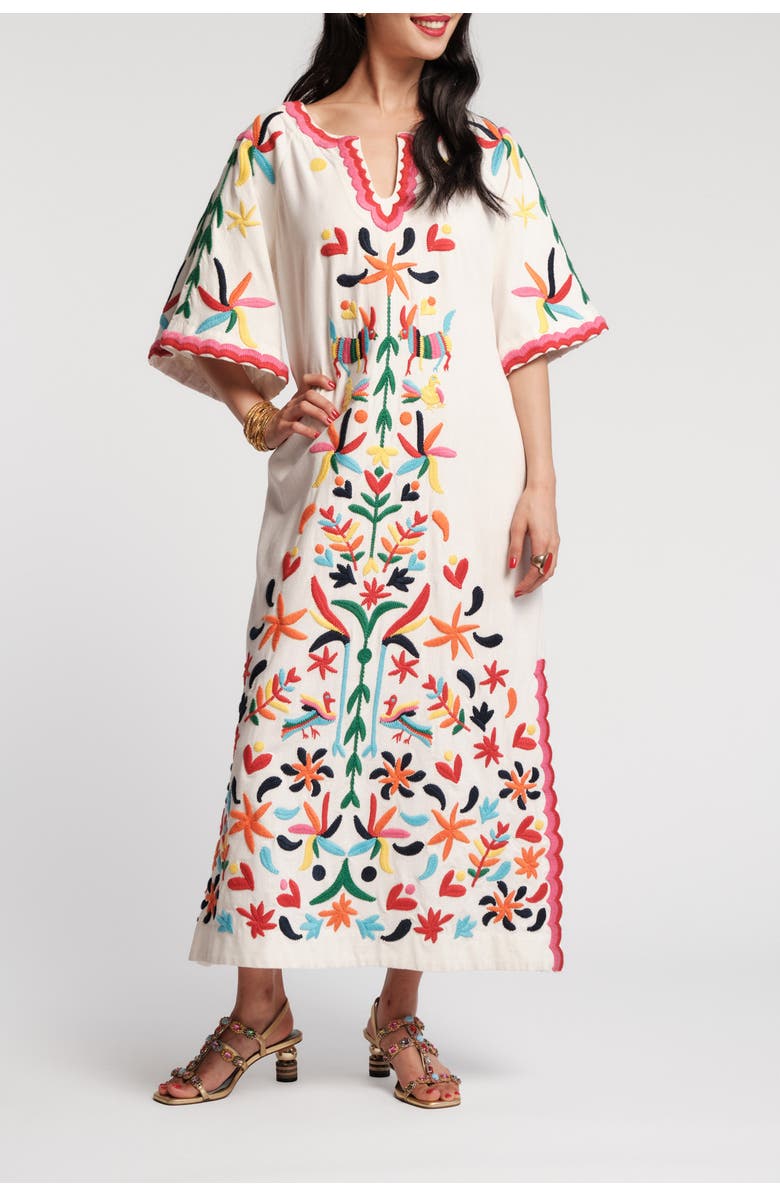 Frances Valentine Charming Caftan Veracruz, Main, color, Oyster/Multi