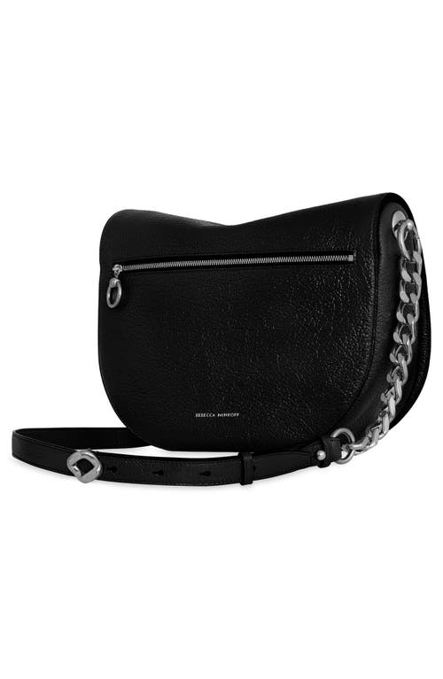 Rebecca Minkoff Large Saddle Leather Shoulder Bag In Black