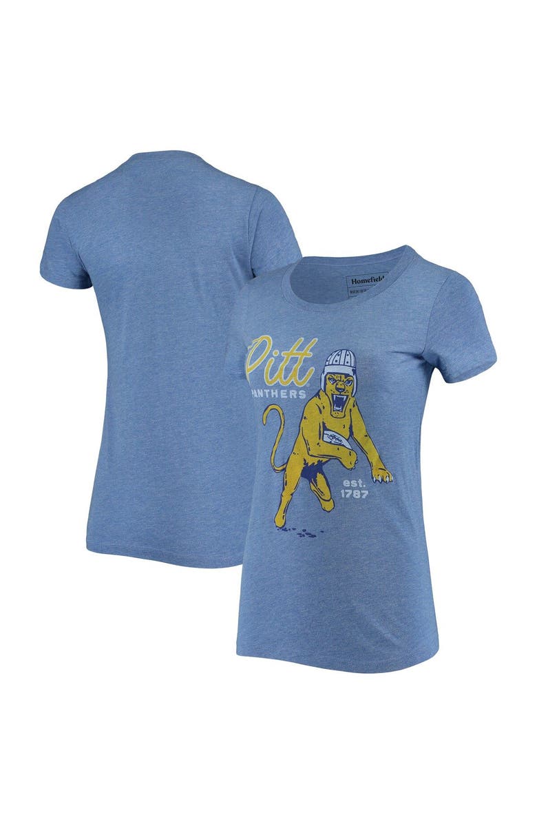 HOMEFIELD Women's Homefield Heathered Royal Pitt Panthers Vintage Est. 1787 Tri-Blend T-Shirt, Main, color, 