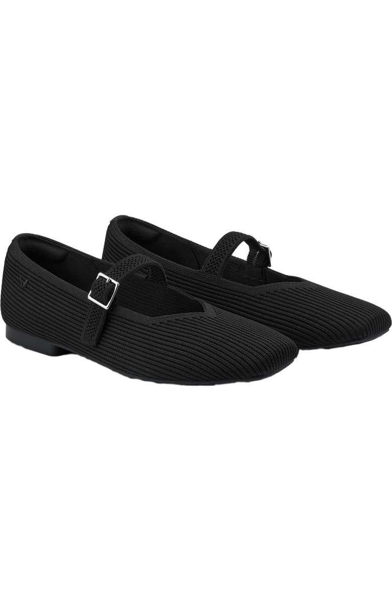 VIVAIA Margot Mary-Jane Square-Toe Ballet Flats, Main, color, Black