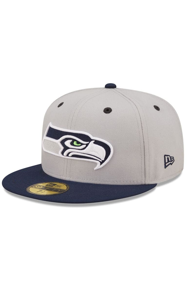 New Era Men's New Era Gray/College Navy Seattle Seahawks Flipside 59FIFTY Fitted Hat, Main, color, 