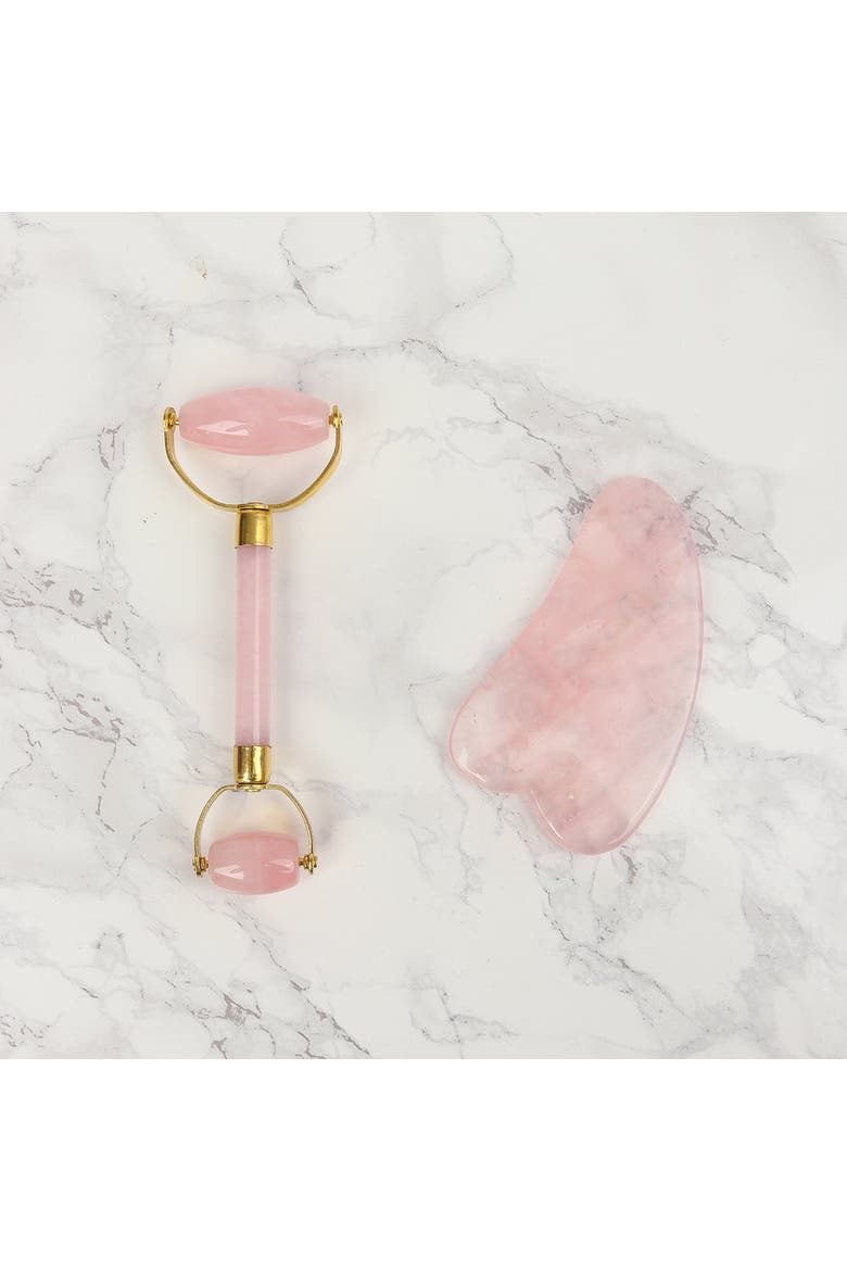 Premium Rose Quartz Gua Sha, Alternate, color, Pink