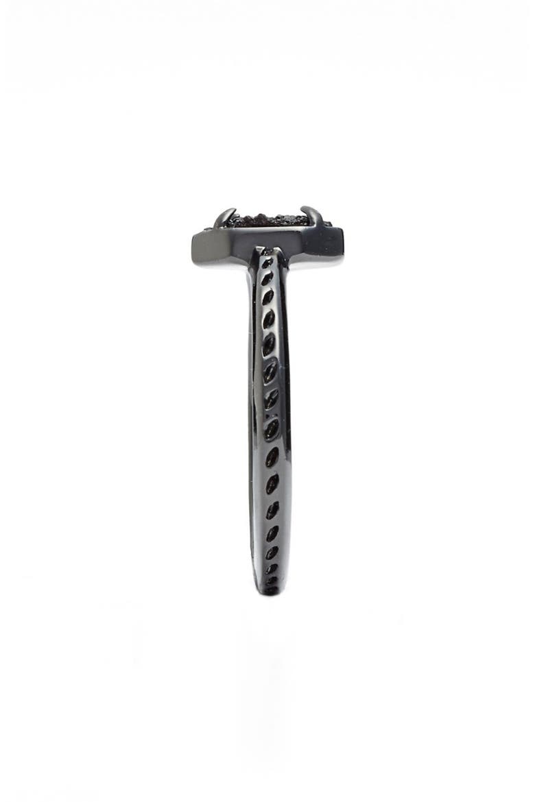 'Calvin' Drusy Ring, Alternate, color, GUNMETAL BLACK DRUSY