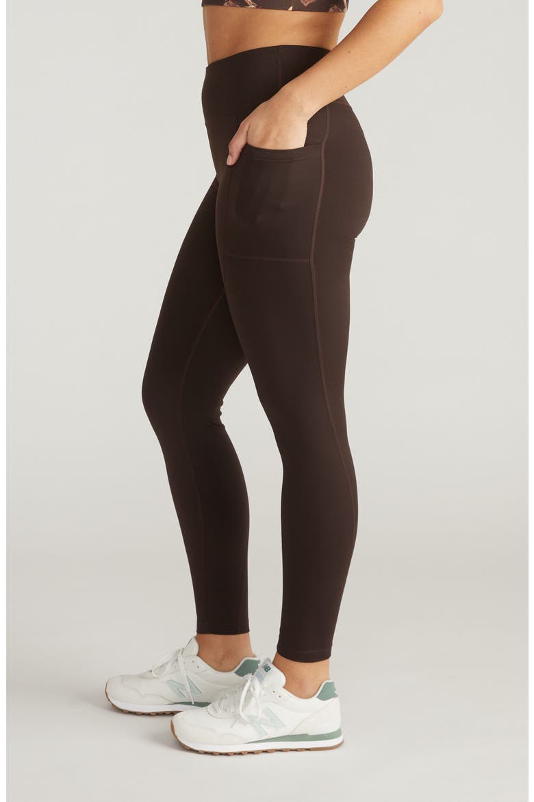 Next to Naked Pocket Ankle Leggings, Alternate, color, DARKEST BROWN