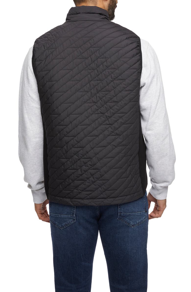 Bernardo Mixed Media Vest, Alternate, color, Black