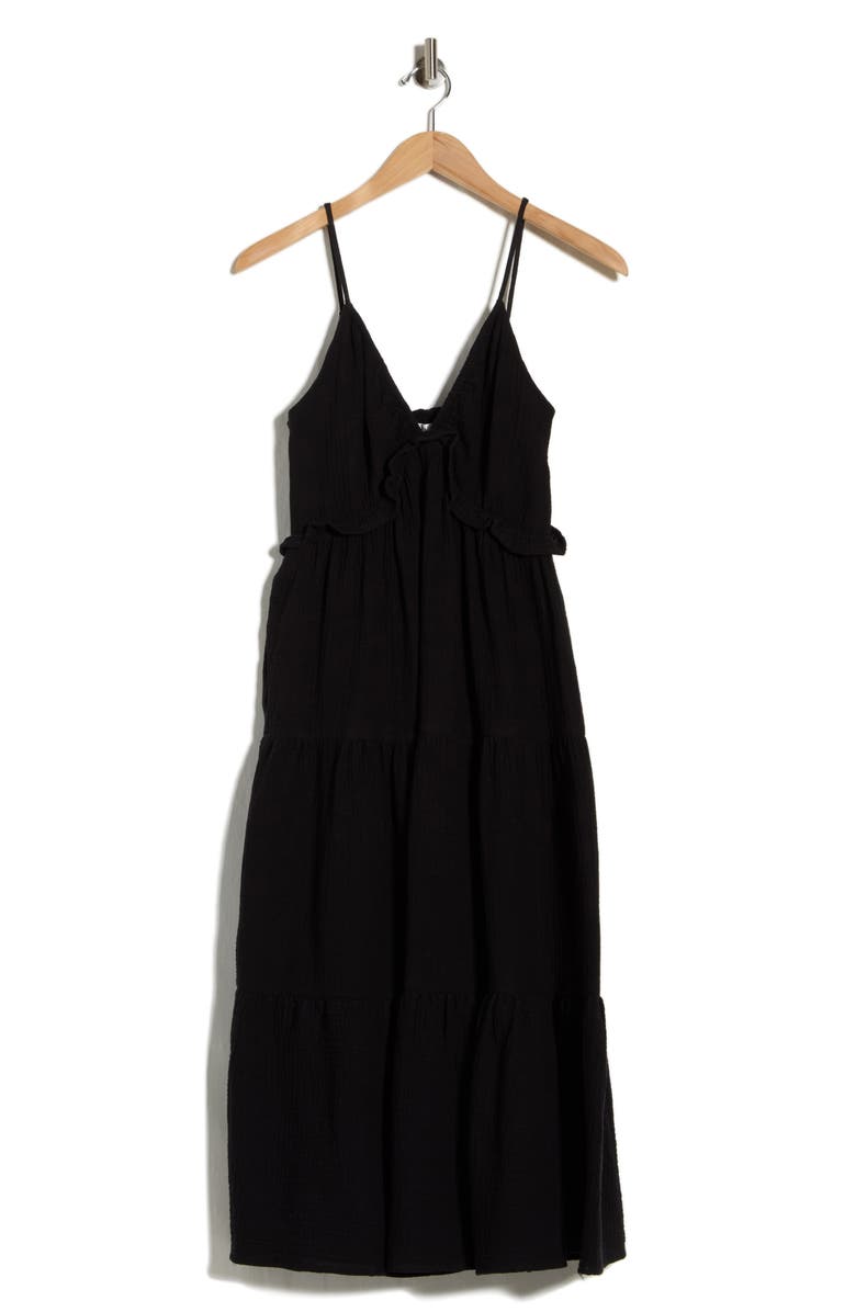LBLC the label Daisy Cotton Tiered Sundress, Main, color, Black