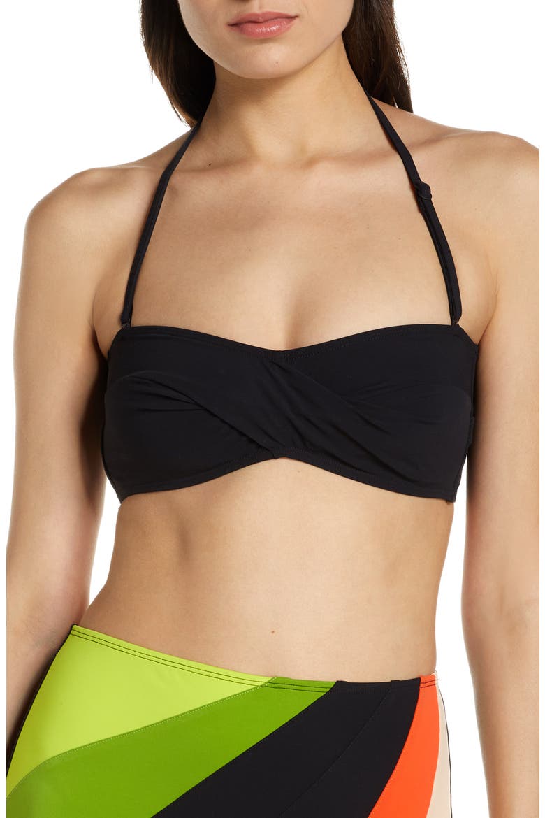 Naty Convertible Bandeau Bikini Top, Alternate, color, BLACK